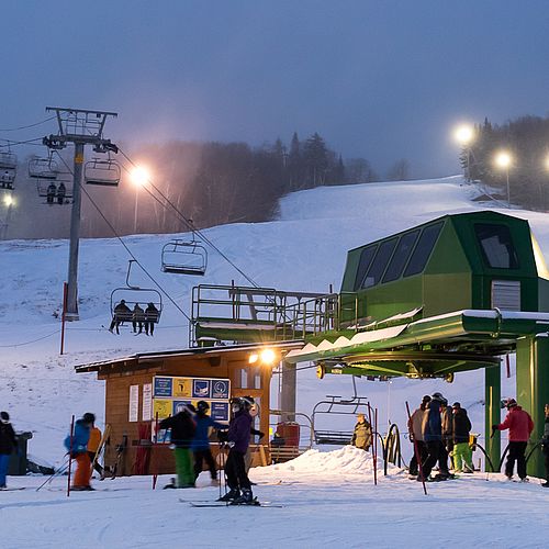 Night skiing at Bolton Valley Resort